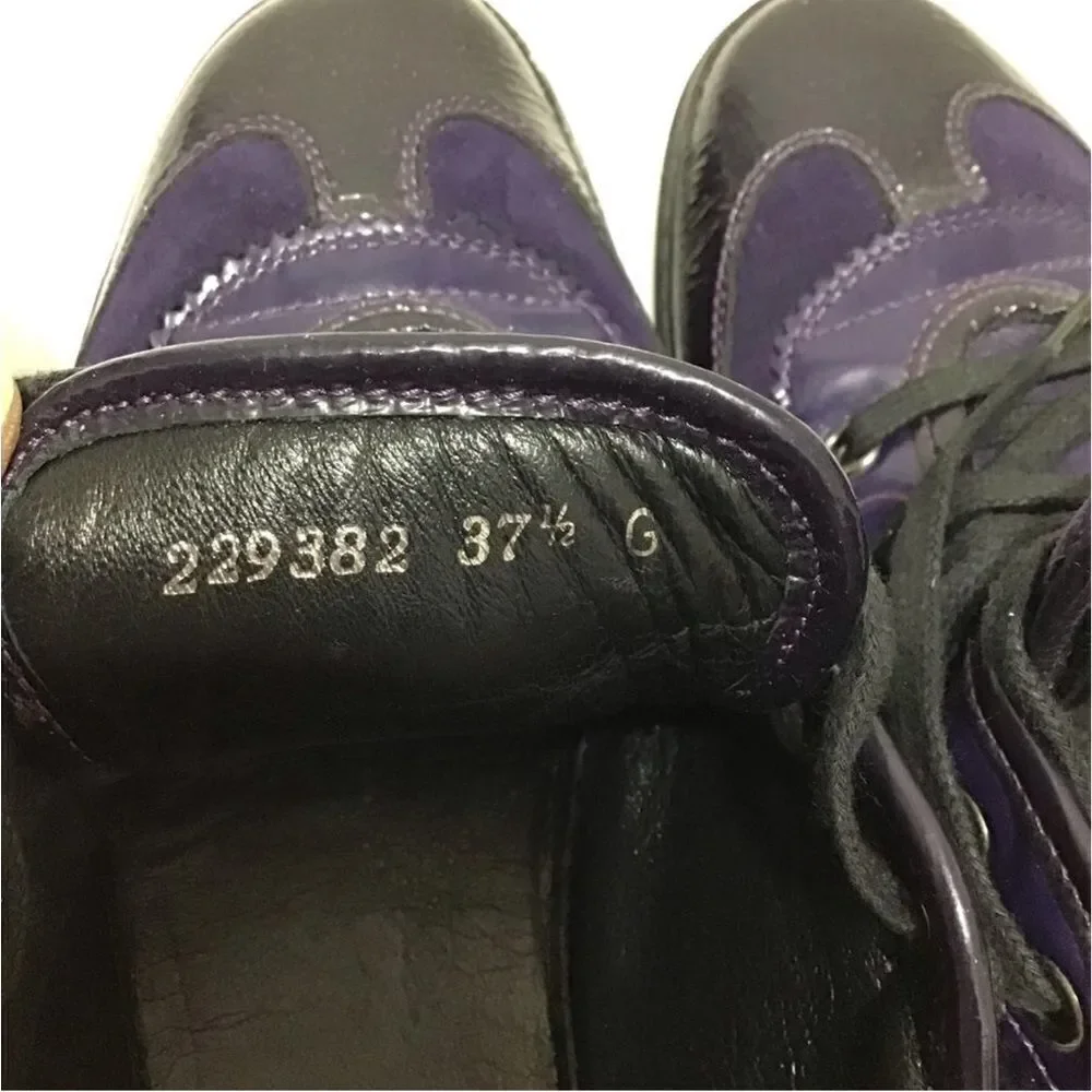 GUCCI Purple Suede Low Top Lace Up Sneakers Size 7 1/2